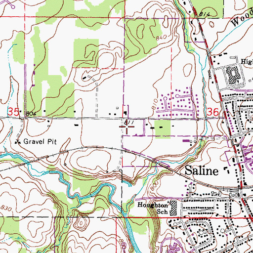 Topographic Map of Keystone Community Church, MI