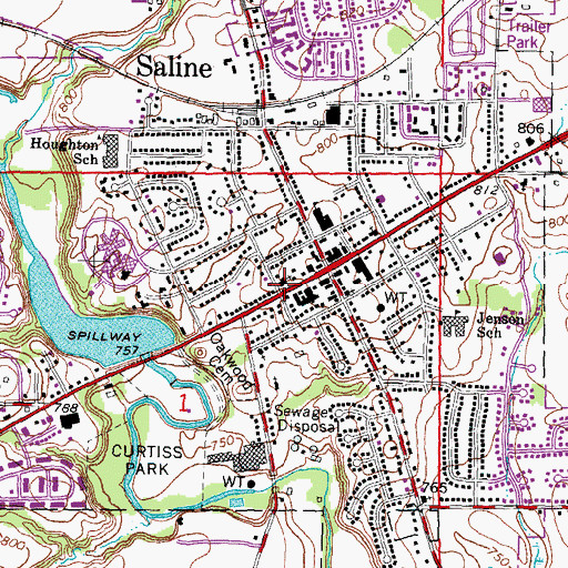Topographic Map of Saint Paul United Church of Christ, MI
