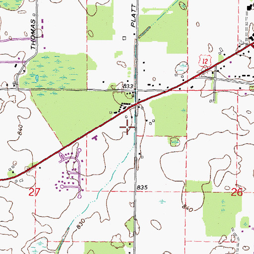 Topographic Map of Prairie Park, MI