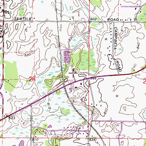 Topographic Map of Saline Meadows Mobile Home Park, MI