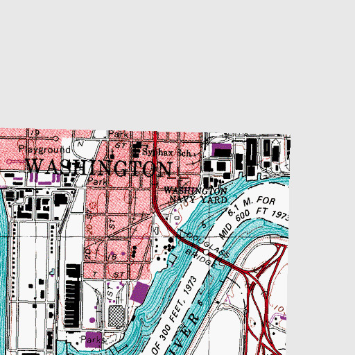 Topographic Map of Yards Park, DC