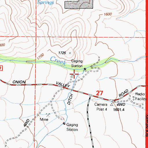 Topographic Map of Pinyon Creek, CA