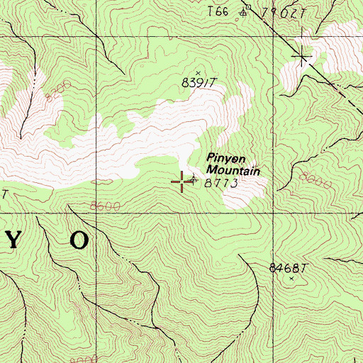 Topographic Map of Pinyon Mountain, CA