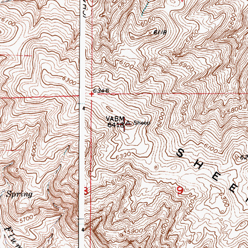 Topographic Map of Sheep Mountain, WY