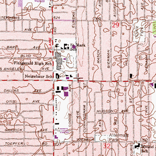 Topographic Map of Greater Miller Memorial Church, MI