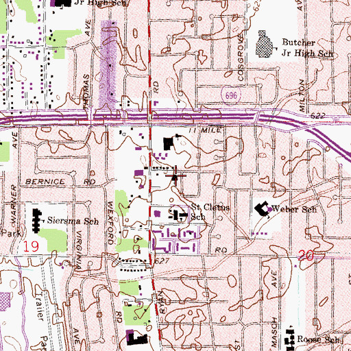 Topographic Map of Saint Josaphat Ukranian Catholic Church, MI