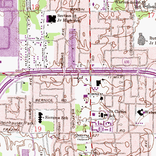 Topographic Map of Liberty Christian Church, MI
