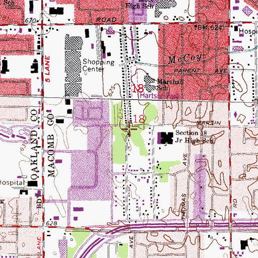 Topographic Map of Grace Missionary Baptist Church, MI