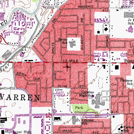 Topographic Map of North Pointe Baptist Church, MI