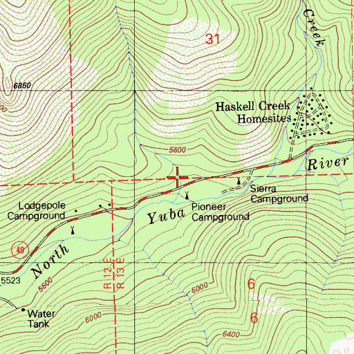 Topographic Map of Pioneer Lodge, CA
