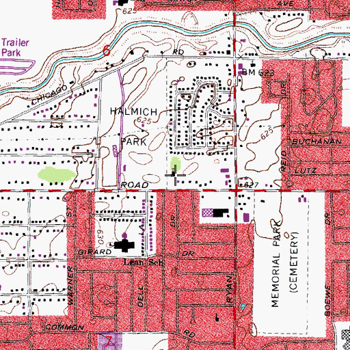 Topographic Map of Church of Christ of Parkview, MI