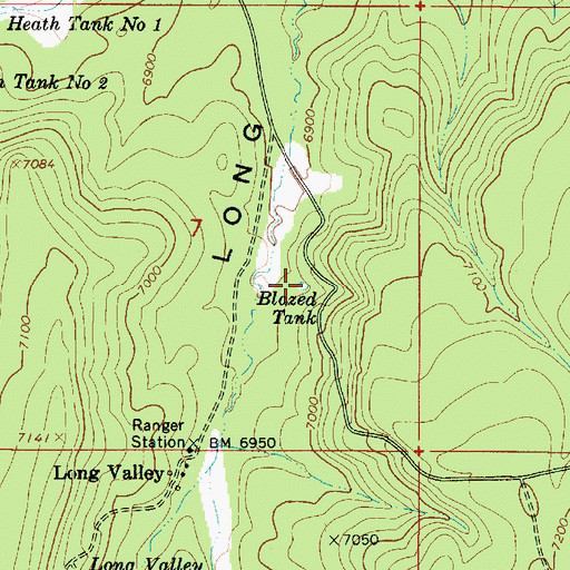 Topographic Map of Blazed Tank, AZ