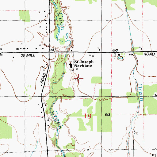 Topographic Map of Saint Joseph's Seminary Cemetery, MI