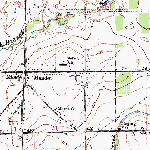 Topographic Map of Meade Cemetery, MI