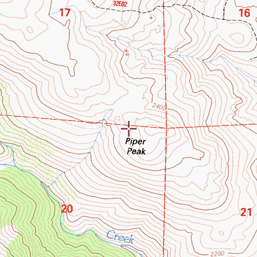 Topographic Map of Piper Peak, CA