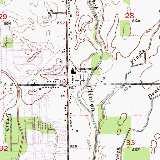 Topographic Map of Immanuel Lutheran Cemetery, MI