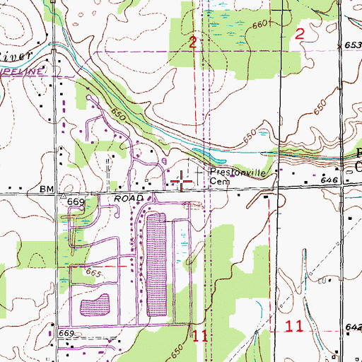 Topographic Map of Saint John's Cemetery, MI