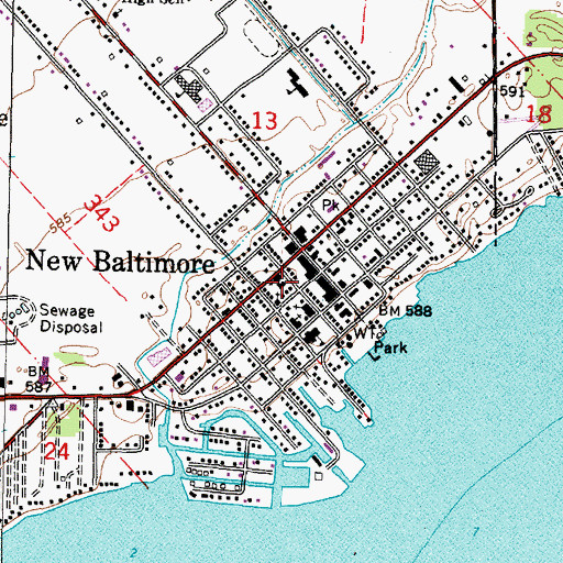 Topographic Map of Saint John's Lutheran Church, MI