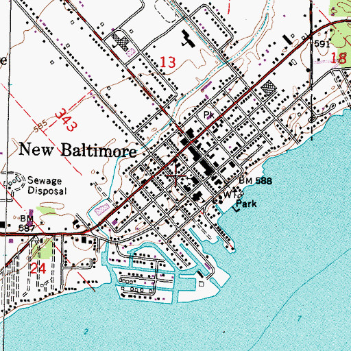 Topographic Map of First Congregational Church, MI