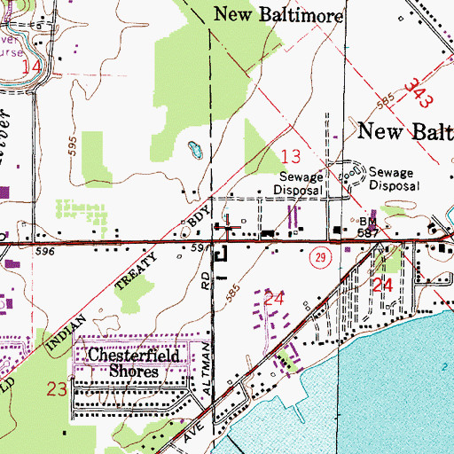 Topographic Map of Harbor Oaks Hospital, MI