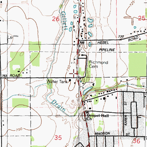 Topographic Map of Jehovah's Witnesses Kingdom Hall, MI