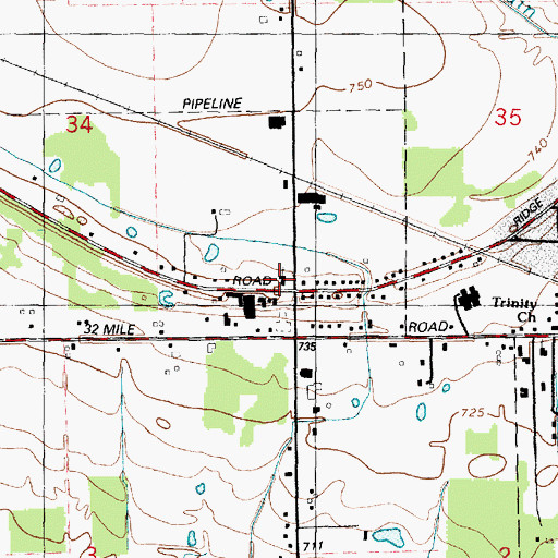 Topographic Map of Community of Christ Church, MI