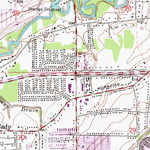 Topographic Map of Red Run Post Office (historical), MI