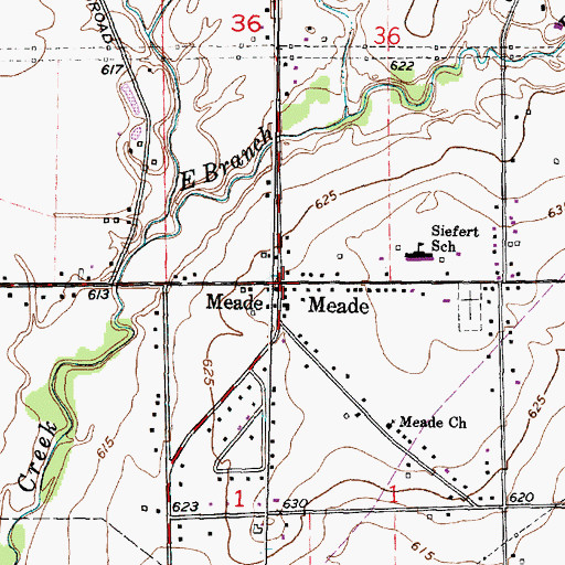 Topographic Map of Meade Post Office (historical), MI
