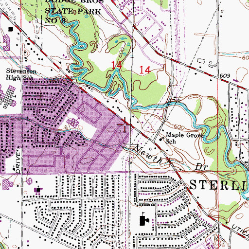 Topographic Map of Justus Post Office (historical), MI