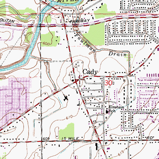 Topographic Map of Cady Post Office (historical), MI