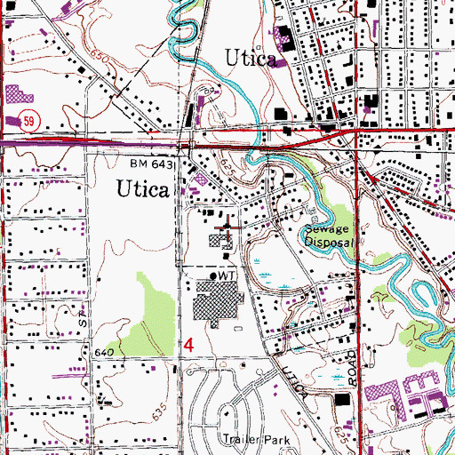 Topographic Map of Saint Lawrence Catholic Church, MI