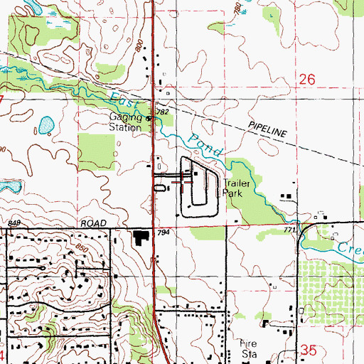 Topographic Map of Springbrook Estates Mobile Home Park, MI