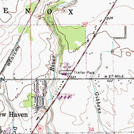 Topographic Map of Riverbrook Mobile Home Park, MI
