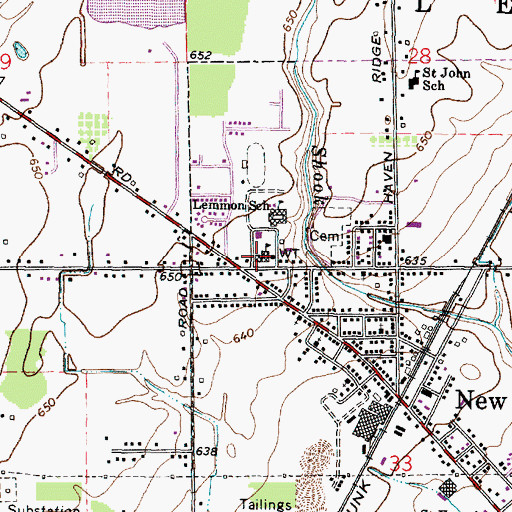 Topographic Map of New Haven Middle School, MI