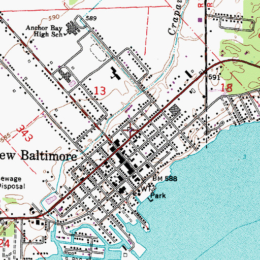 Topographic Map of New Baltimore Fire Department, MI