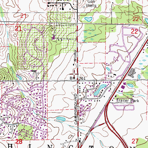 Topographic Map of Cross of Glory Lutheran Church, MI