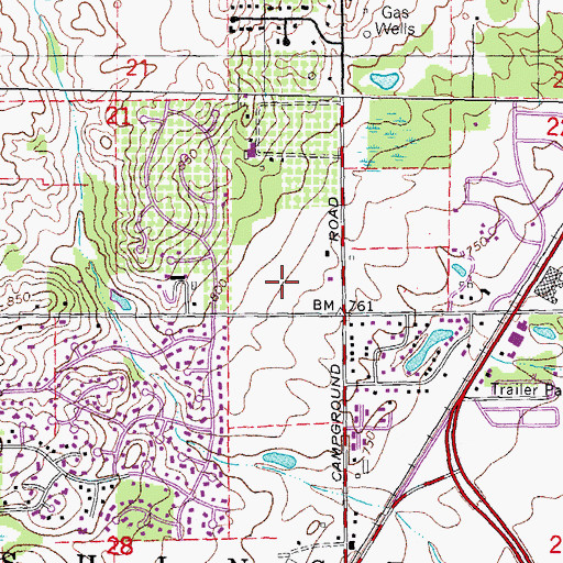 Topographic Map of Saint John and Paul Catholic Church, MI