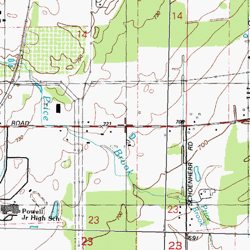 Topographic Map of Jehovah's Witnesses, MI