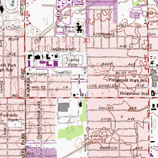 Topographic Map of Shadylane Mobile Home Estates, MI