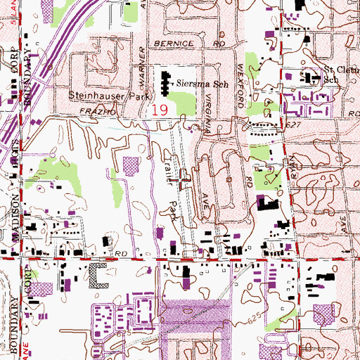 Topographic Map of Warren Mobile Home Park, MI