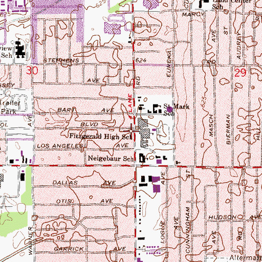 Topographic Map of Dorothy M Busch Library, MI