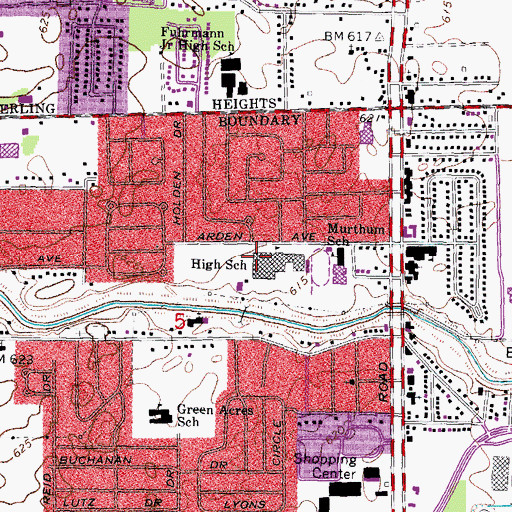 Topographic Map of Arthur J Miller Public Library, MI