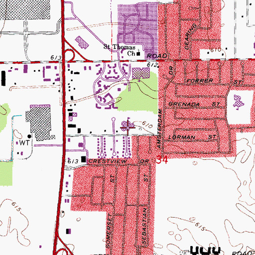 Topographic Map of Fillmore Elementary School, MI