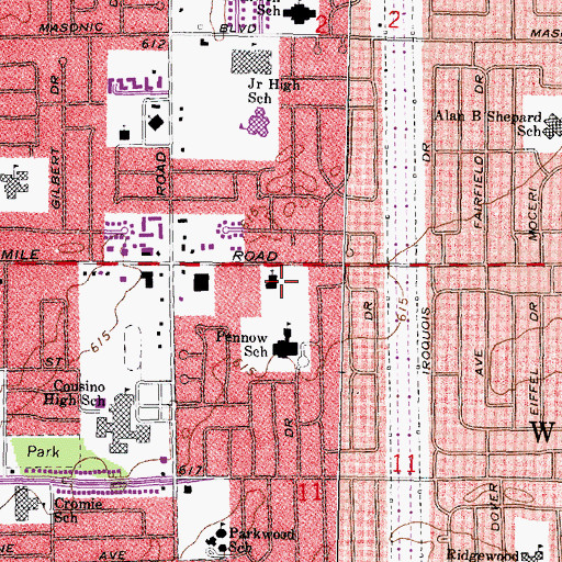 Topographic Map of Warren Seventh-Day Adventist School, MI