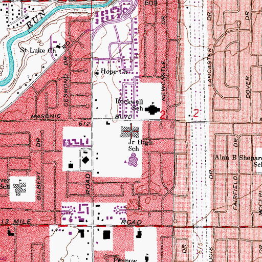 Topographic Map of Carter Middle School, MI