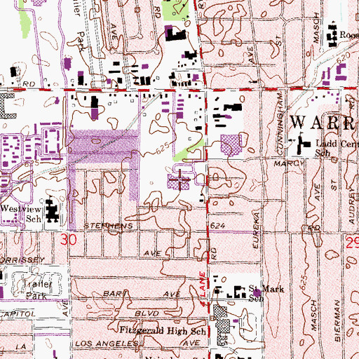 Topographic Map of Chatterton Middle School, MI