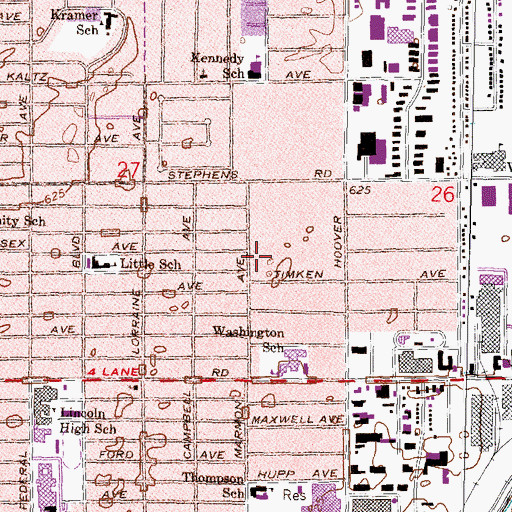 Topographic Map of Jaycee Park, MI