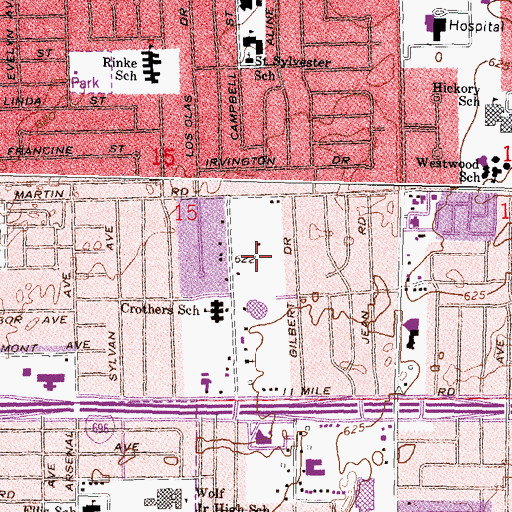 Topographic Map of Veterans Memorial Park, MI