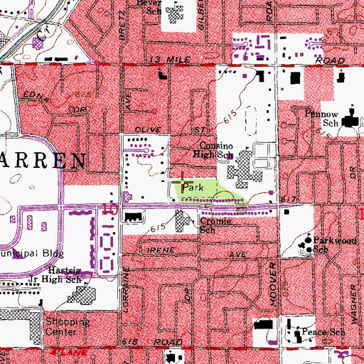 Topographic Map of Licht Park, MI