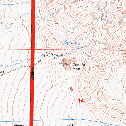 Topographic Map of Piute Mine, CA